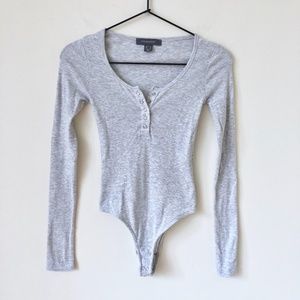 Primark Gray Long Sleeve Bodysuit